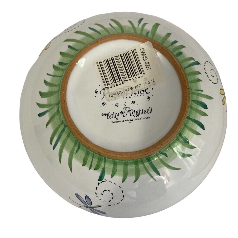 Present Tense Hand Painted in Italy Ceramic Child’s Plate Bowl & Cup Set NEW - Picture 9 of 11